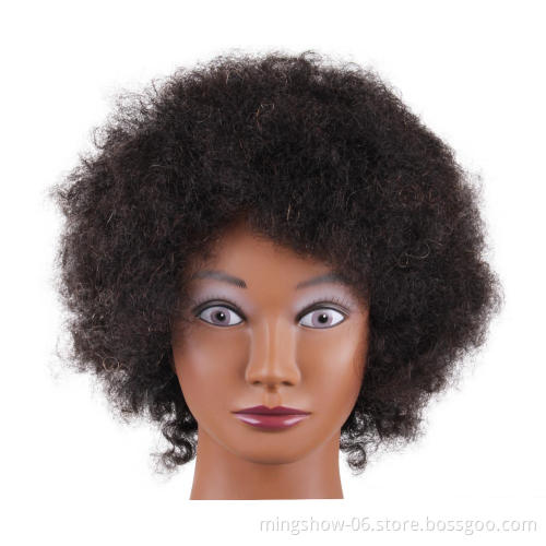 Wholesale top quality Professional Afro Hair Styling Make Up  afro mannequin training head with human hair